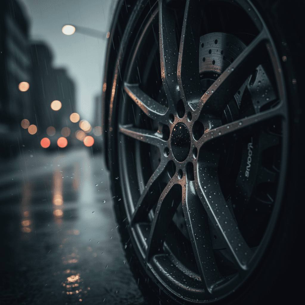 Close up van een remschijf